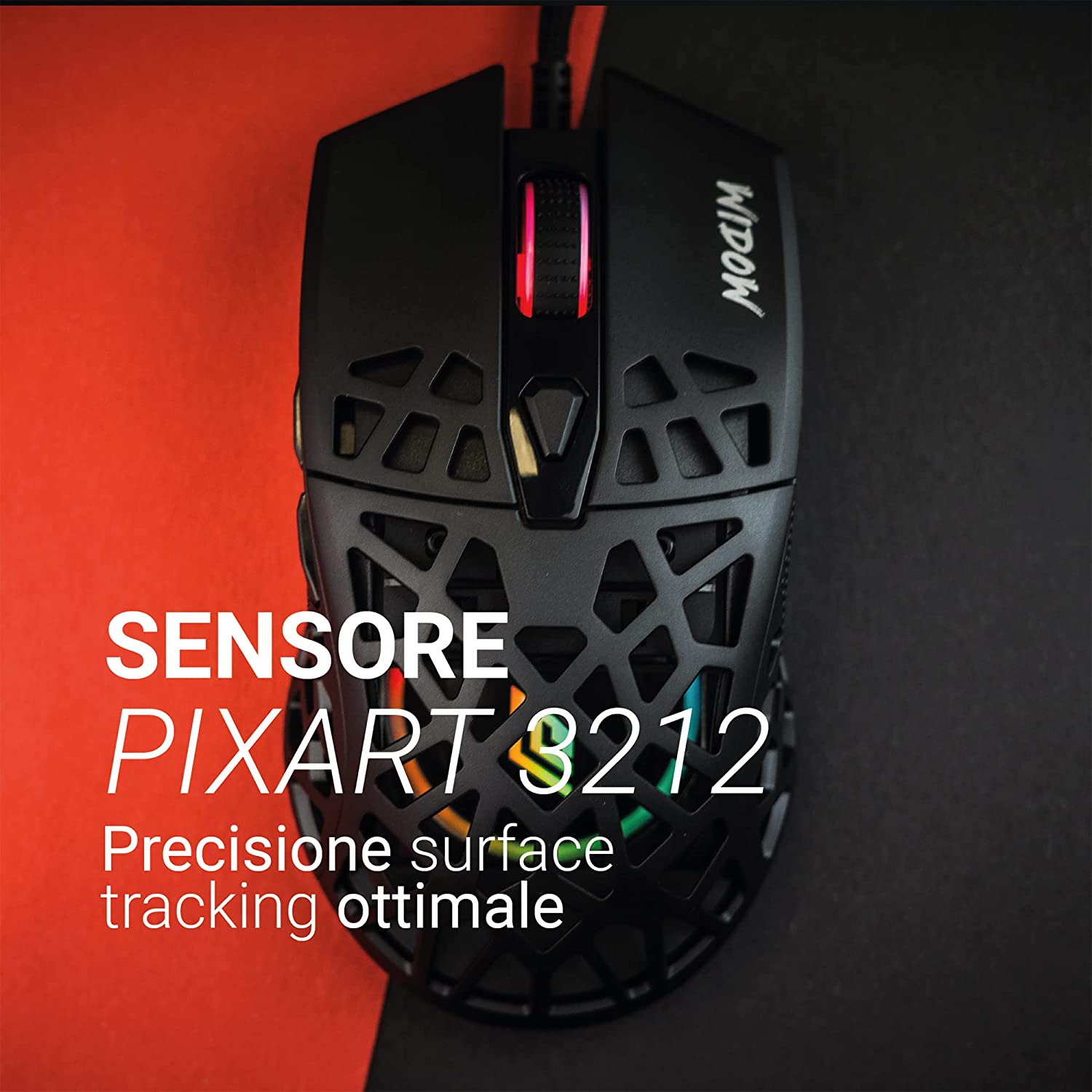 Mouse usb gaming Noua widow mesh RGB foto 5